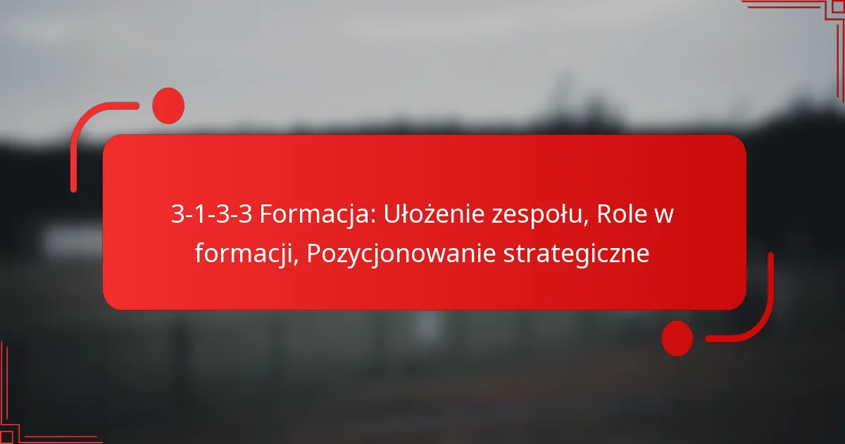 3-1-3-3 Formacja: Ułożenie zespołu, Role w formacji, Pozycjonowanie strategiczne