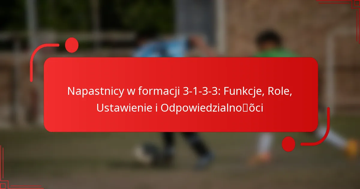 Napastnicy w formacji 3-1-3-3: Funkcje, Role, Ustawienie i Odpowiedzialności