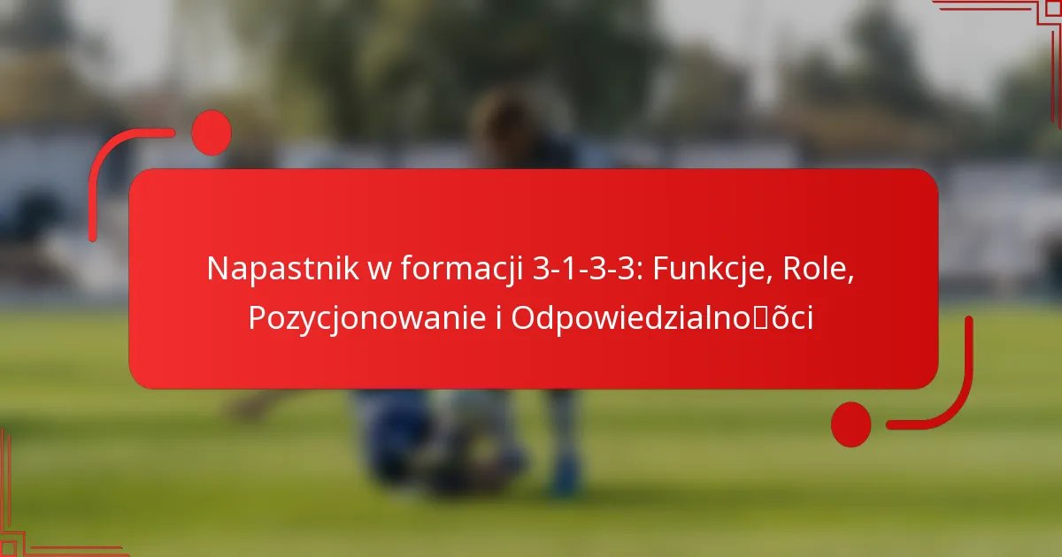 Napastnik w formacji 3-1-3-3: Funkcje, Role, Pozycjonowanie i Odpowiedzialności