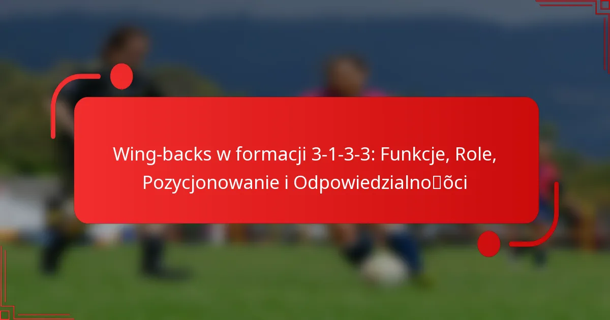 Wing-backs w formacji 3-1-3-3: Funkcje, Role, Pozycjonowanie i Odpowiedzialności