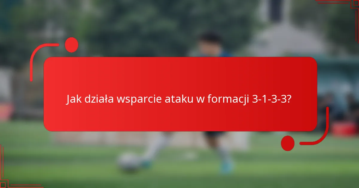 Jak działa wsparcie ataku w formacji 3-1-3-3?